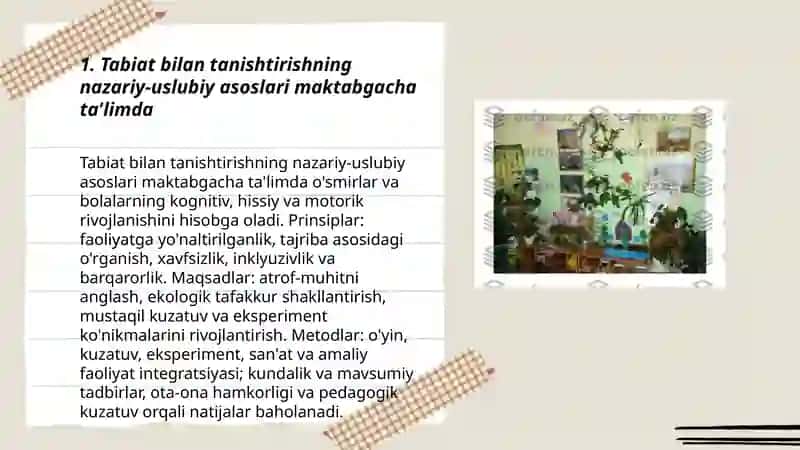 Tabiat bilan tanishtirish ishlarini tashkil etish 3