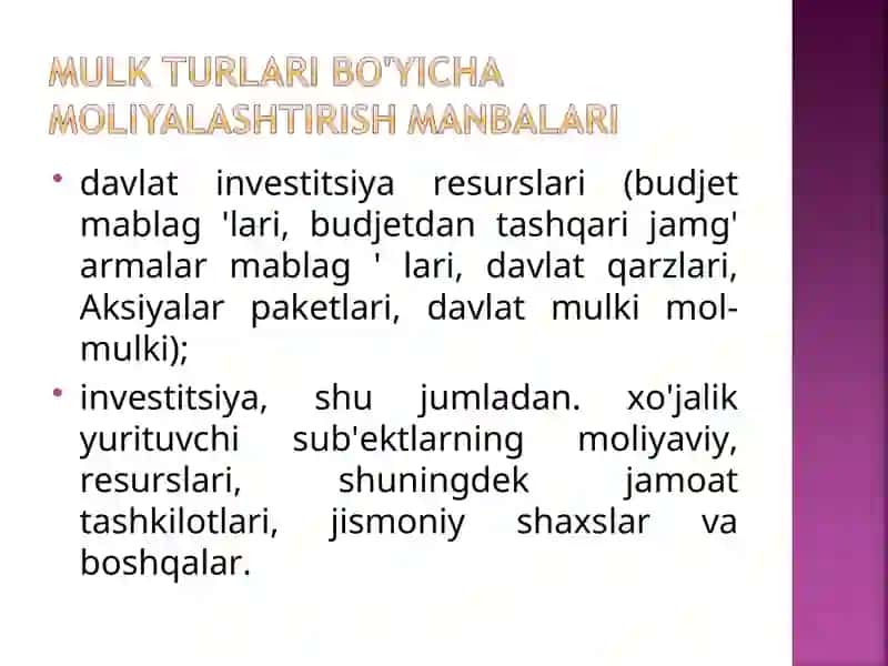 Innovatsiyalarni moliyalashtirish manbalari va shakllari 3