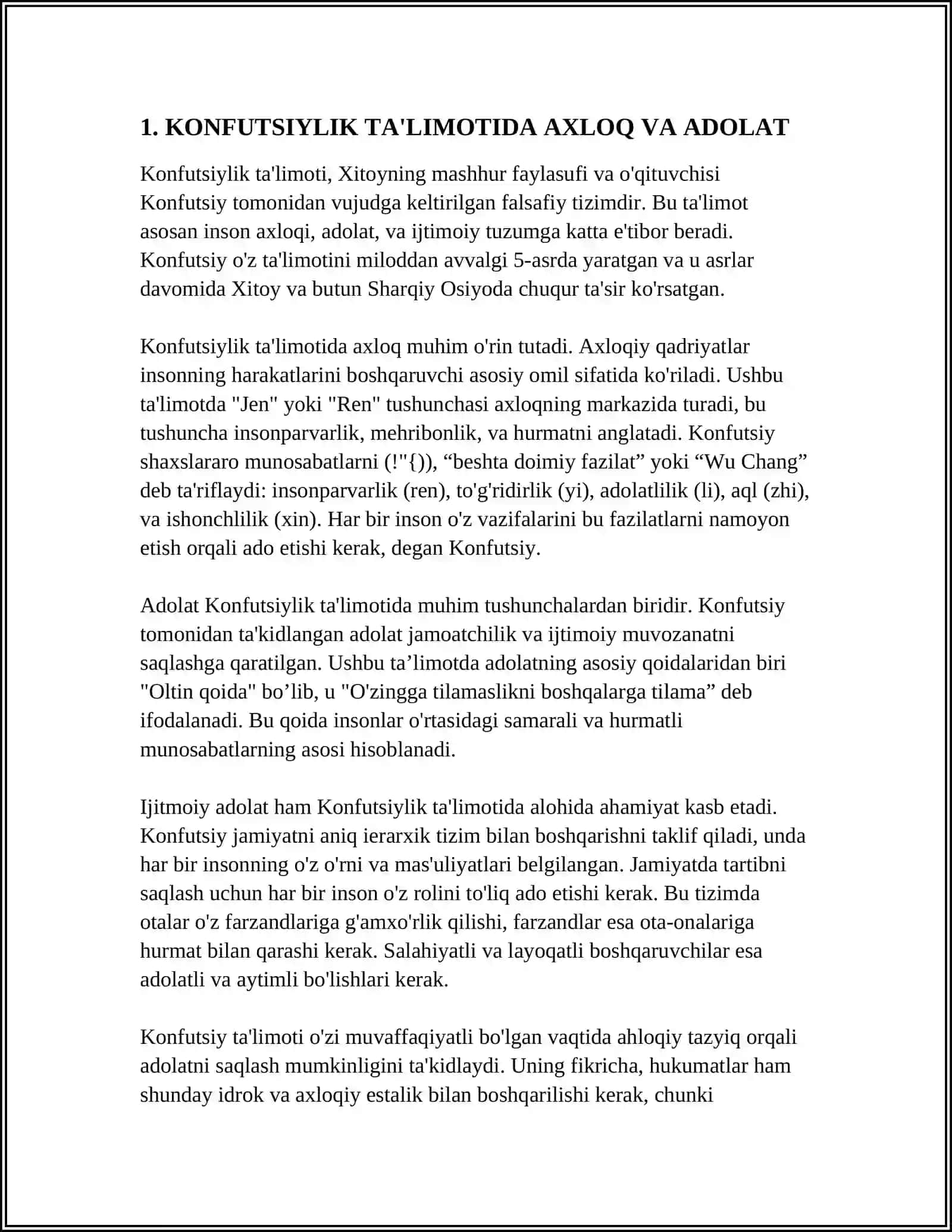 KONFUTSIYLIK TA'LIMOTIDA IJTIMOIY-AXLOQIY MASALALAR 3