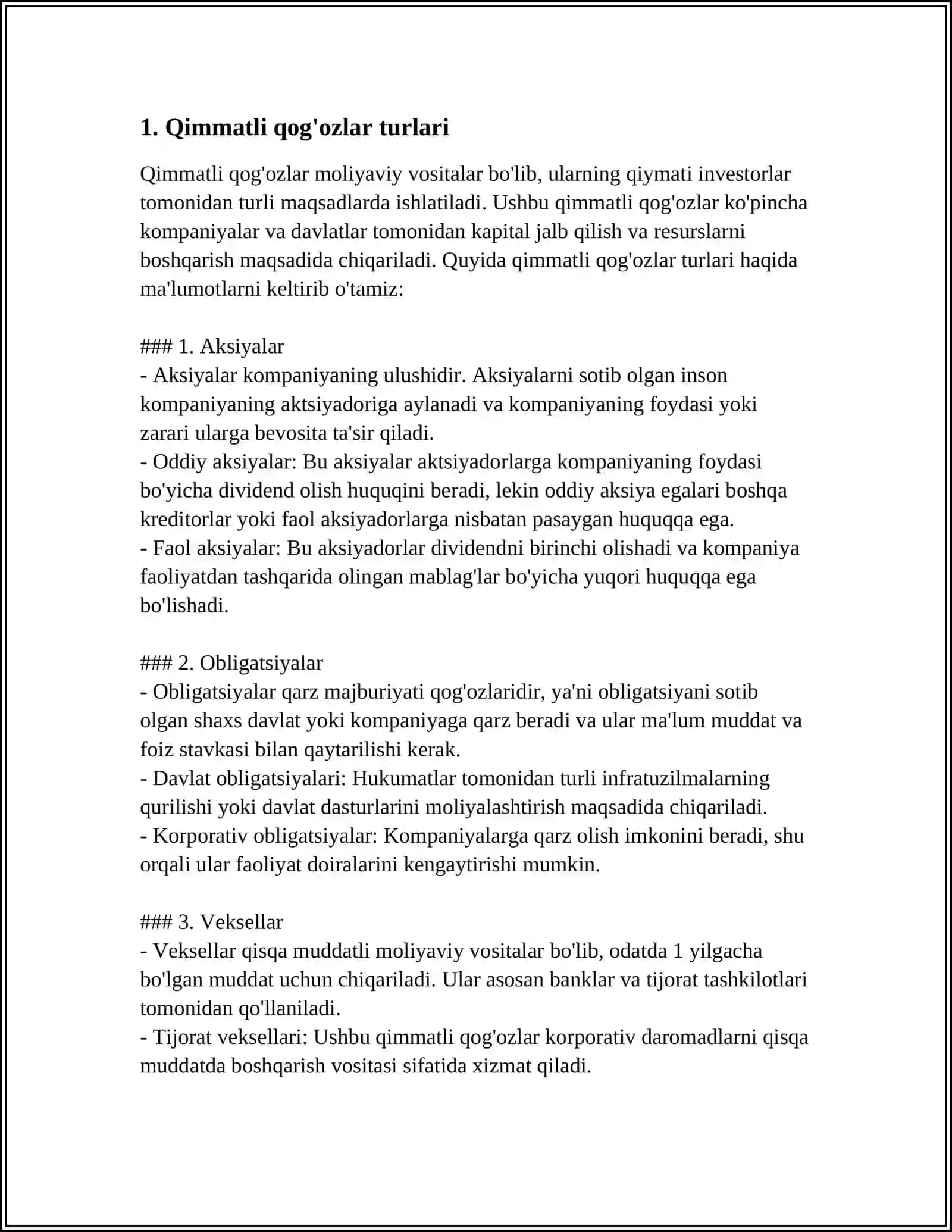 QIMMATLI QOG'OZLAR 3