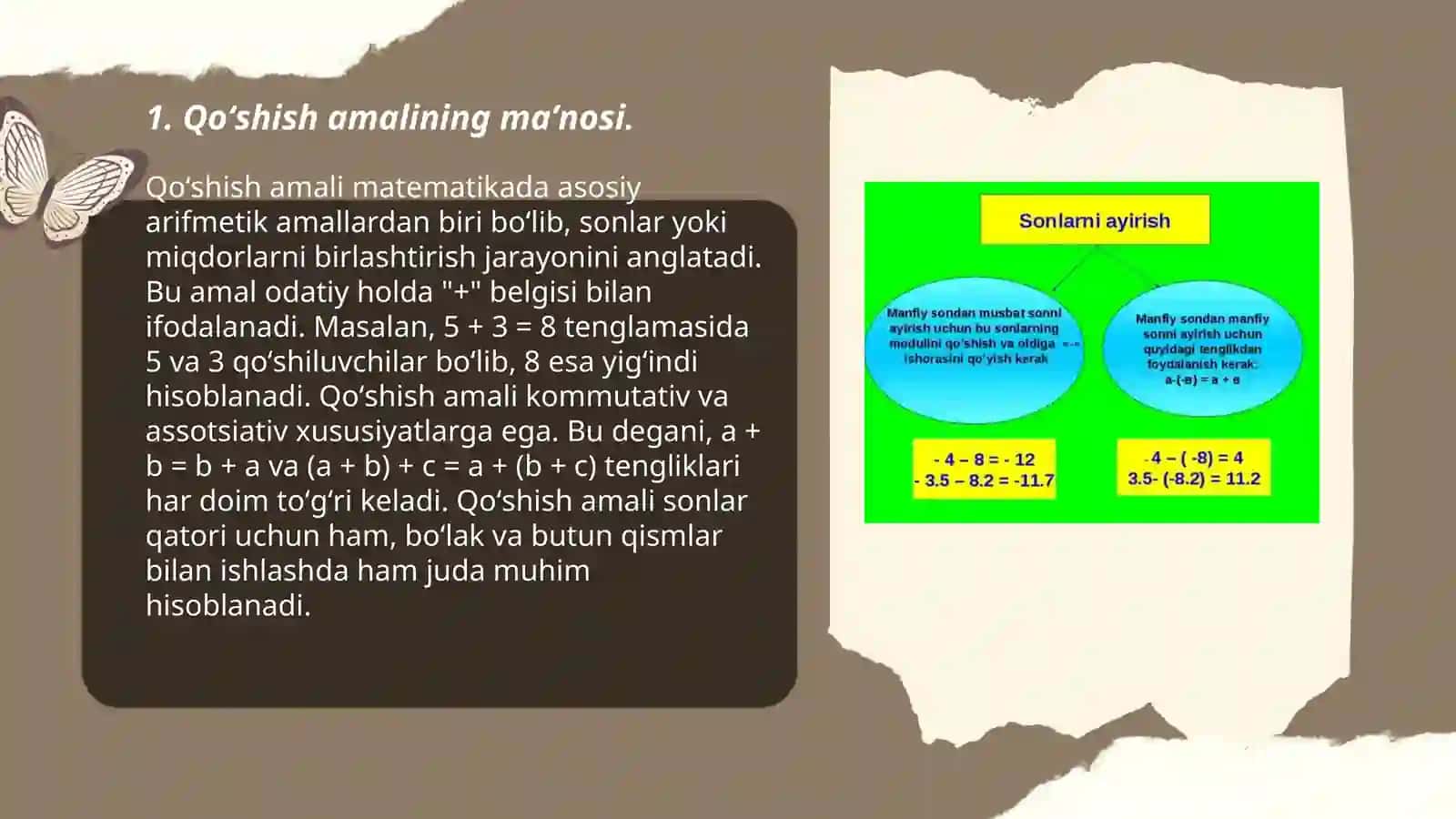 Qoʻshish va ayirish, koʻpaytirish va boʻlish amali maʼnosini ochib berish hamda uni konsentrlarda bajarilishini oʻrgatish 3