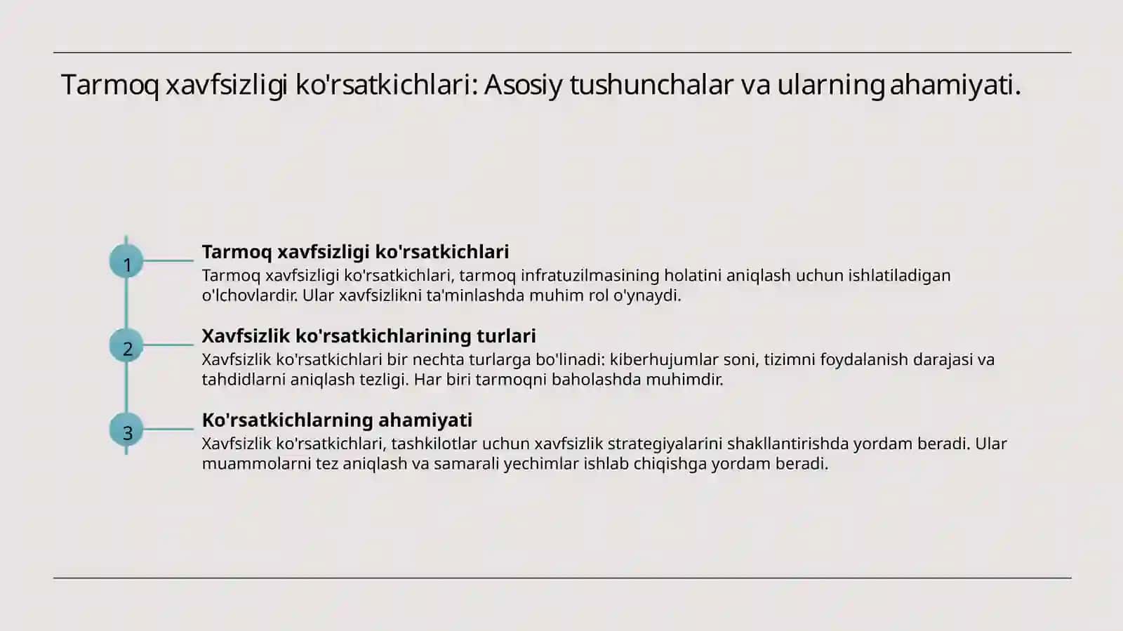 Tarmoq xavfsizligi ko'rsatkichlari 3