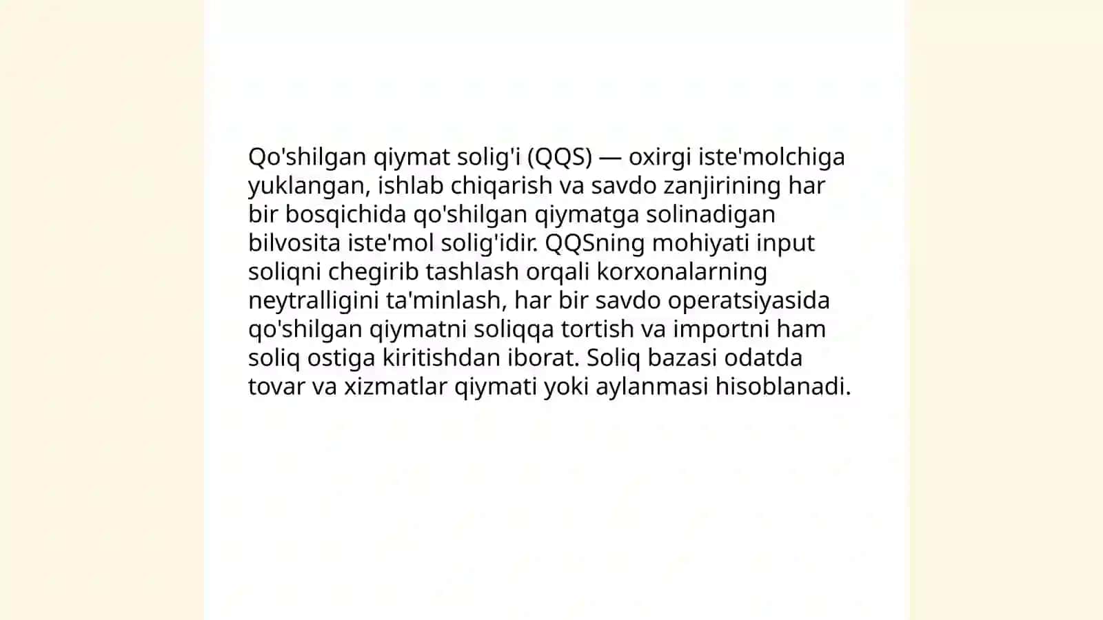 Qo 'shilgan qiymat solig 'i: soliq to 'lovchilar va soliq solish obekti 3