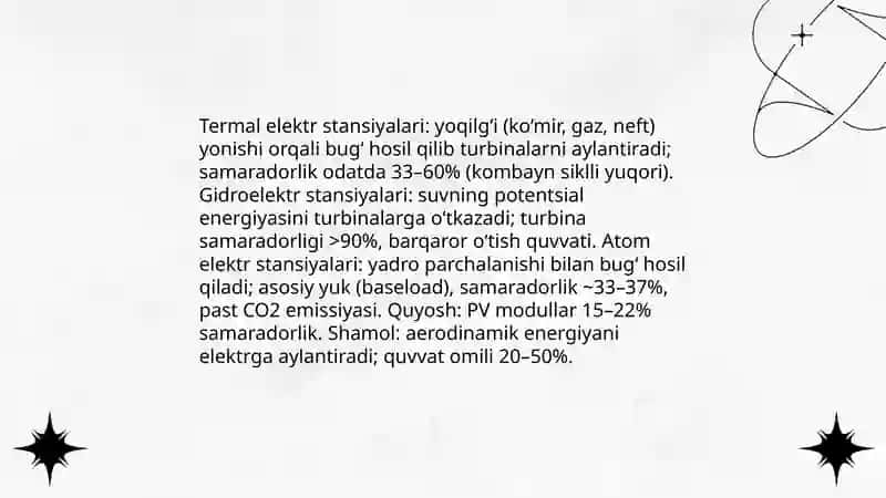 Energiya ishlab chiqarish uzatish va tahsimlash jarayonlari 3