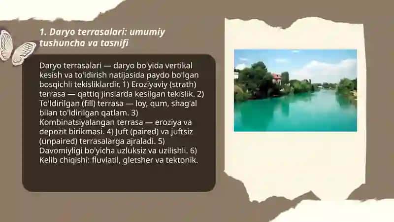 Daryo terrasalari tuzilishi va chizmasini chizish va tahlil qilish 3