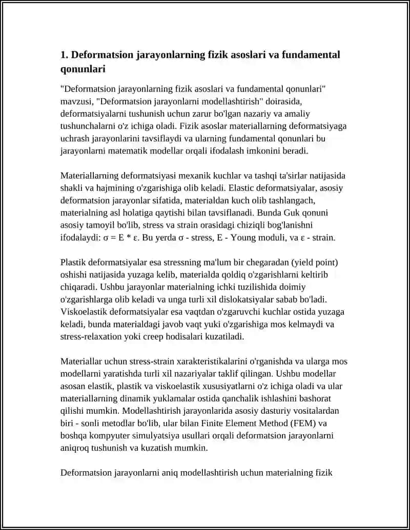 DEFORMATSION JARAYONLARNI MODELLASHTIRISH 3