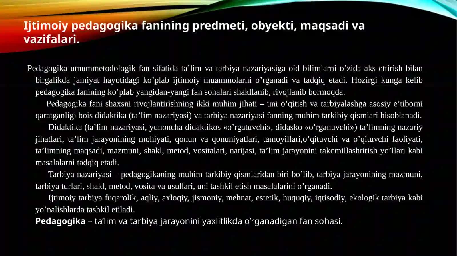 “Pedagogika”ning ijtimoiy fan sifatida jamiyat taraqqiyotidagi o‘rni 3