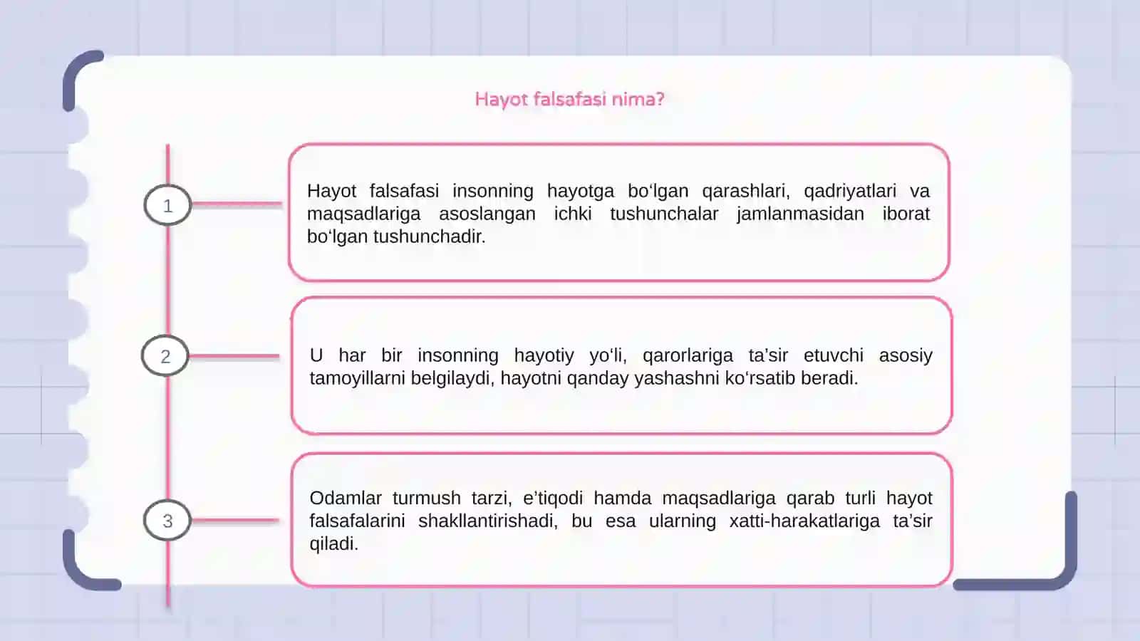 Mening hayot falsafam mavzusi 3