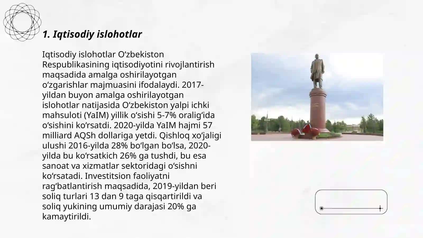 Islom Karimov tomonidan mustaqil Oʻzbekistonning birinchi Prezidenti sifatida amalga oshirilgan dastlabki islohotlar 3