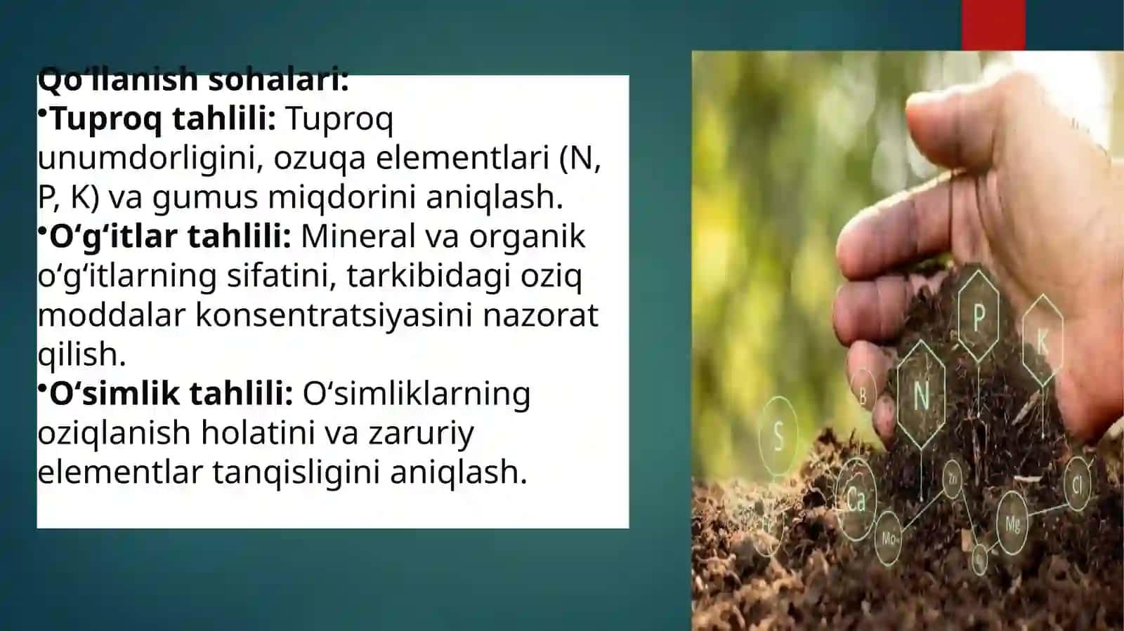 Agrokimyoviy tadqiqotlardauchraydigankimyoviy va fizik-kimyoviy tahlil usullari 3