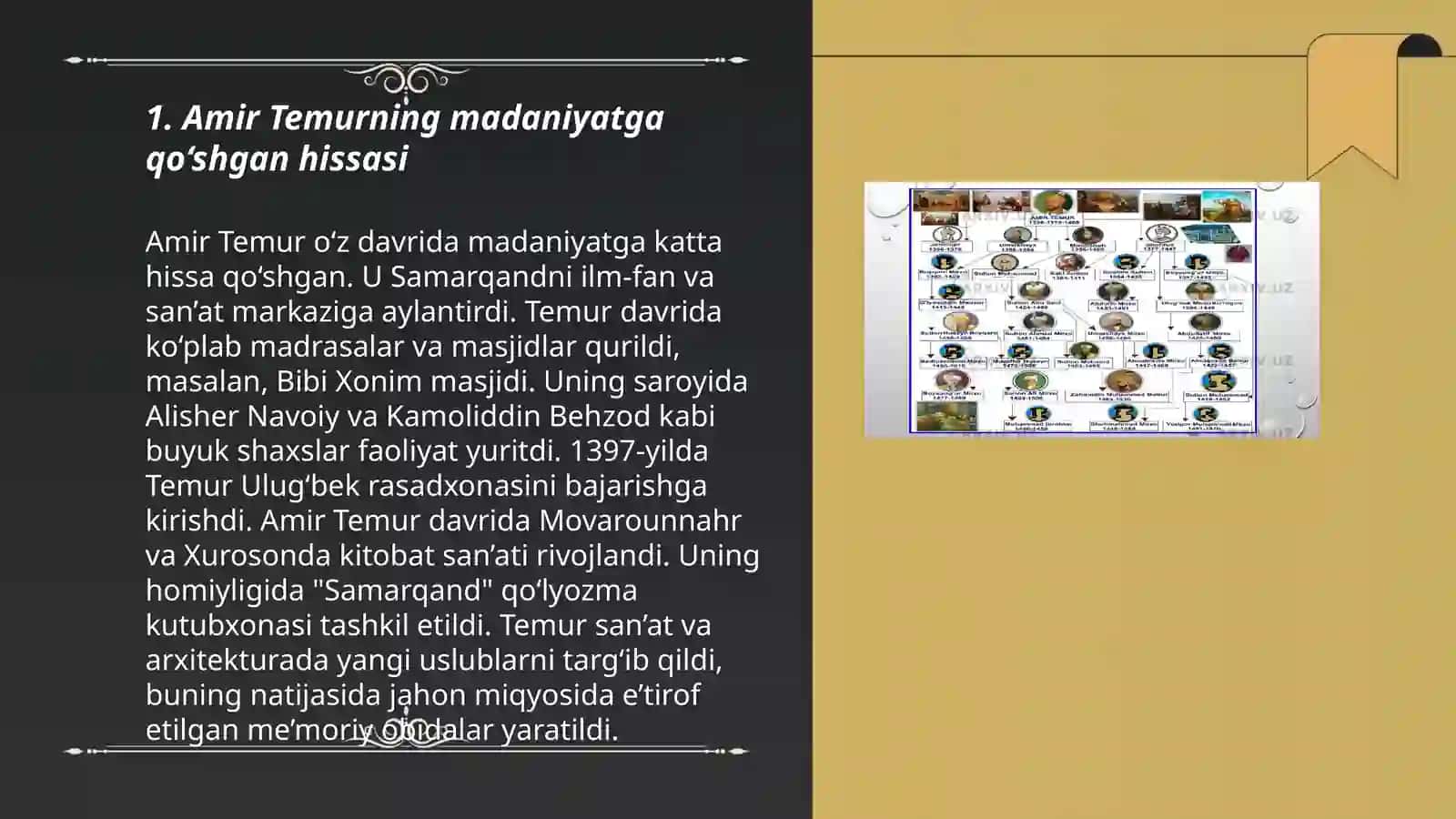 Amir Temur va temuriylar davrida madaniy hayot hamda kutubxonalar 3