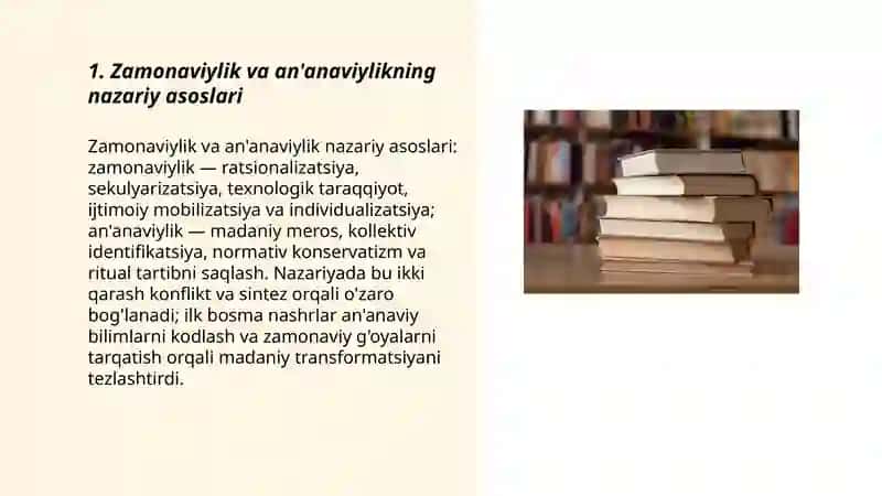 Zamonaviylik, ananviylik va ilk bosma nashrlar 3