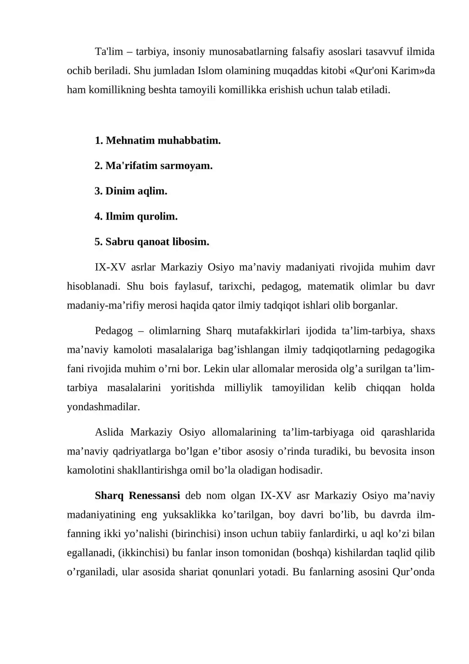Sharq mutafakkirlarining ta'lim va tarbiya haqidagi pedagogik qarashlari 3