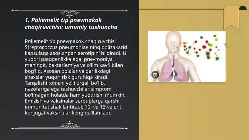 Poliemelit Tip pnevmakok chaqiruvchisi va BSJ infeksiyalari haqida tushuncha 3