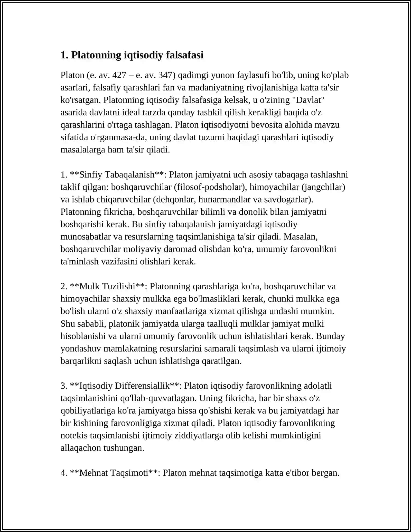 PLATONNING IQTISODIY QARASHLARI 3