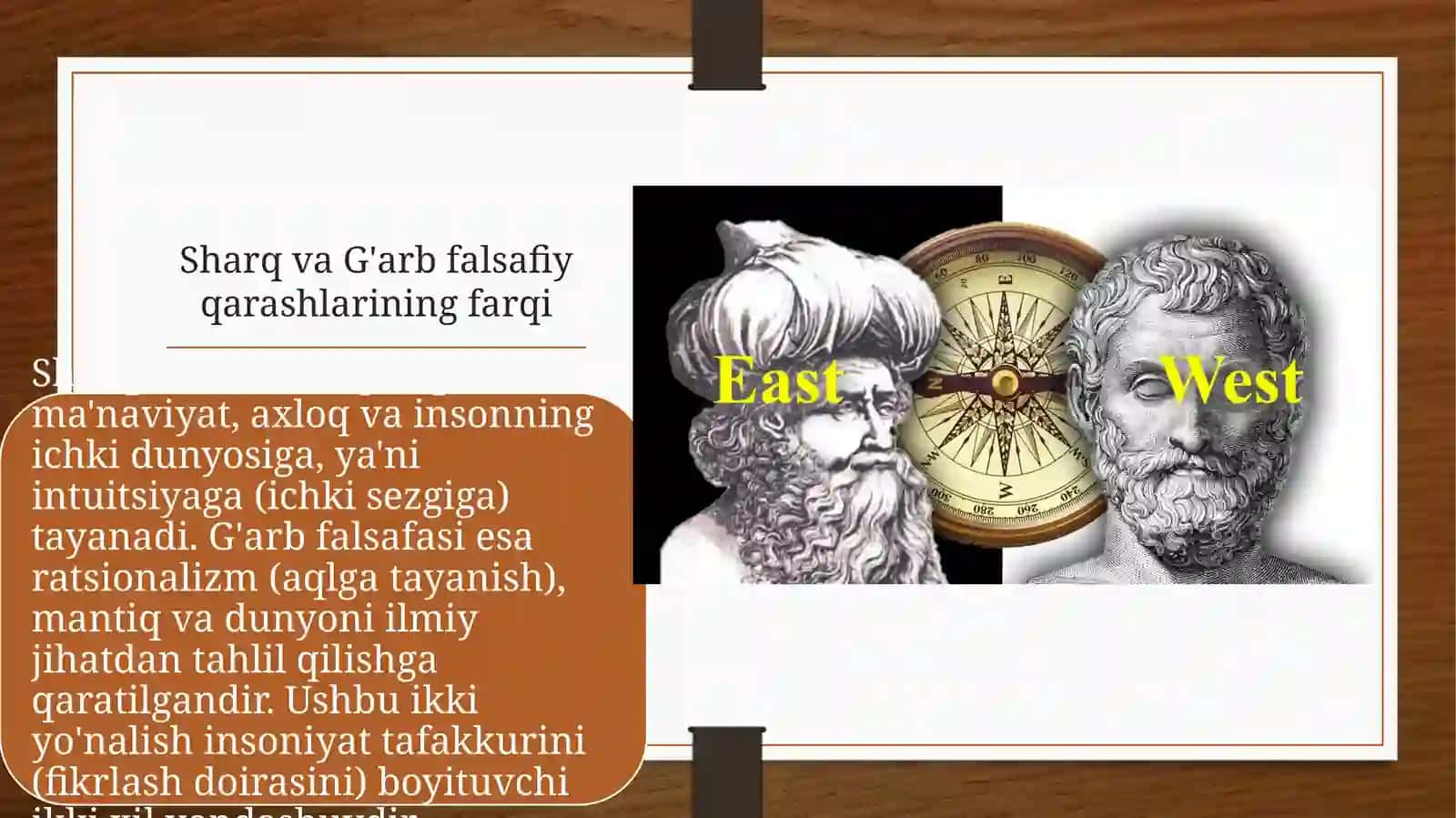 Falsa faning mohiyatiga oid Sharq va G'arb mutafakkirlari ta'riflarini tasniflash 3