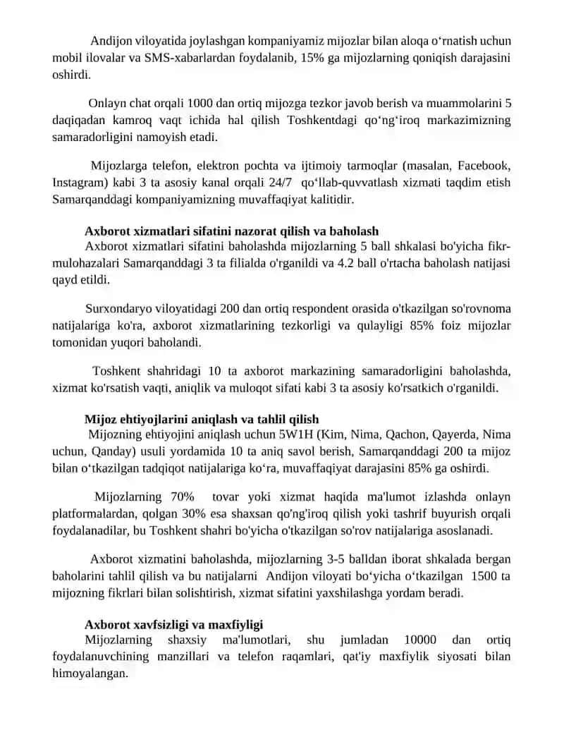 Axborot xizmatlarini takomillashtirish bo'yicha tavsiyalar 3