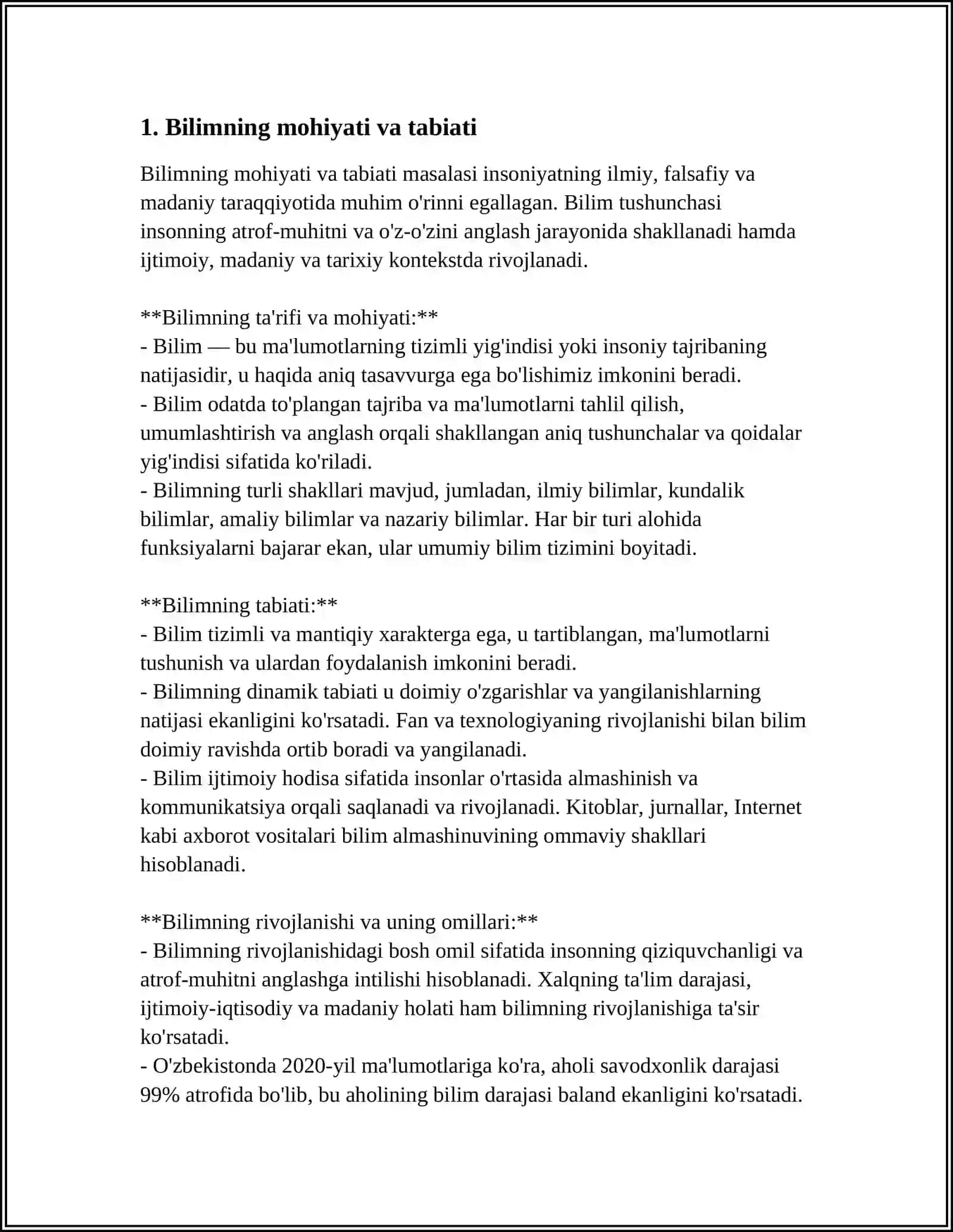 BILIM NAZARIYASI: EPISTEMOLOGIK YONDASHUVLAR VA FALSAFIY TAHLIL 3
