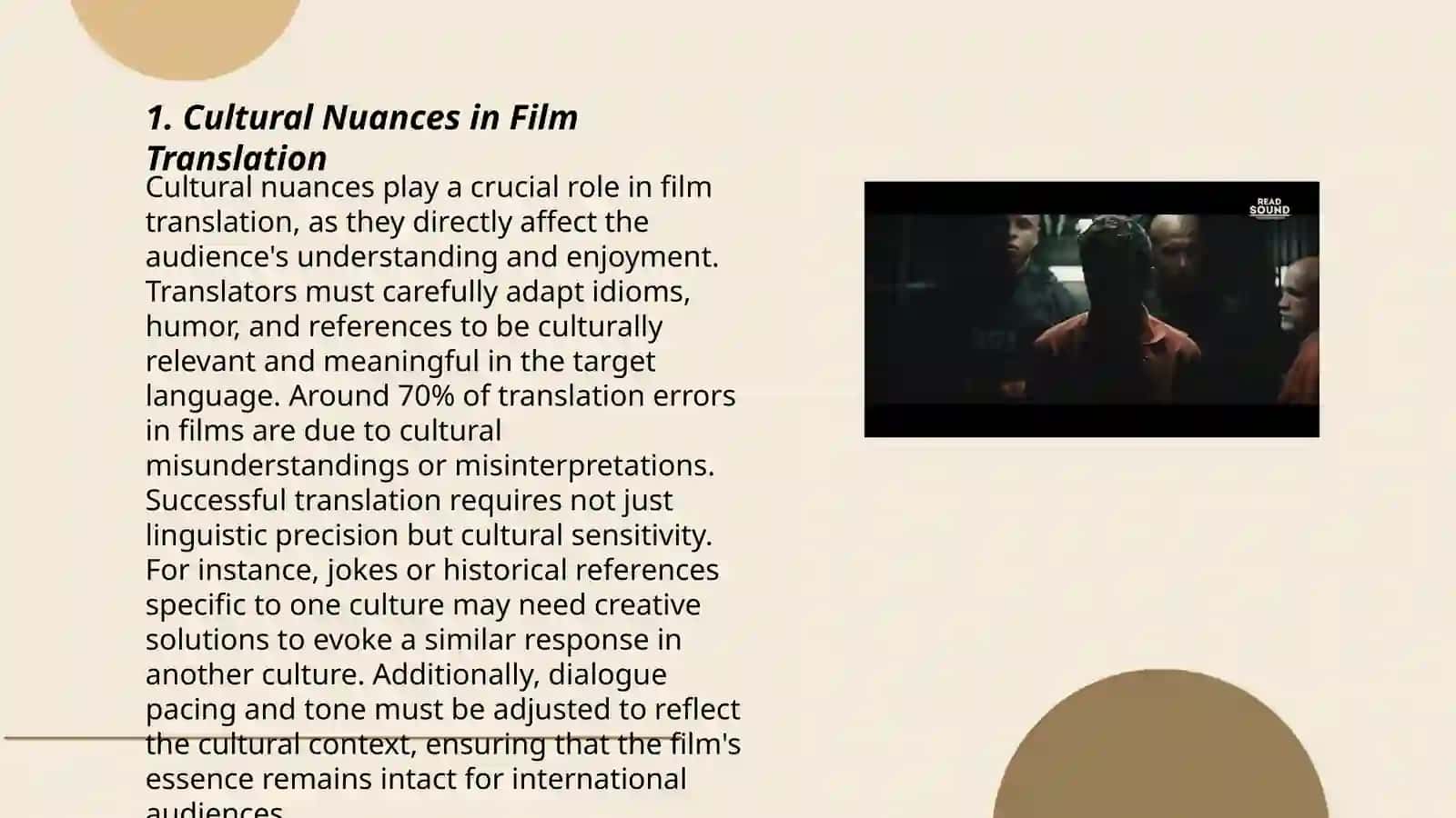 Translation problems of films 3