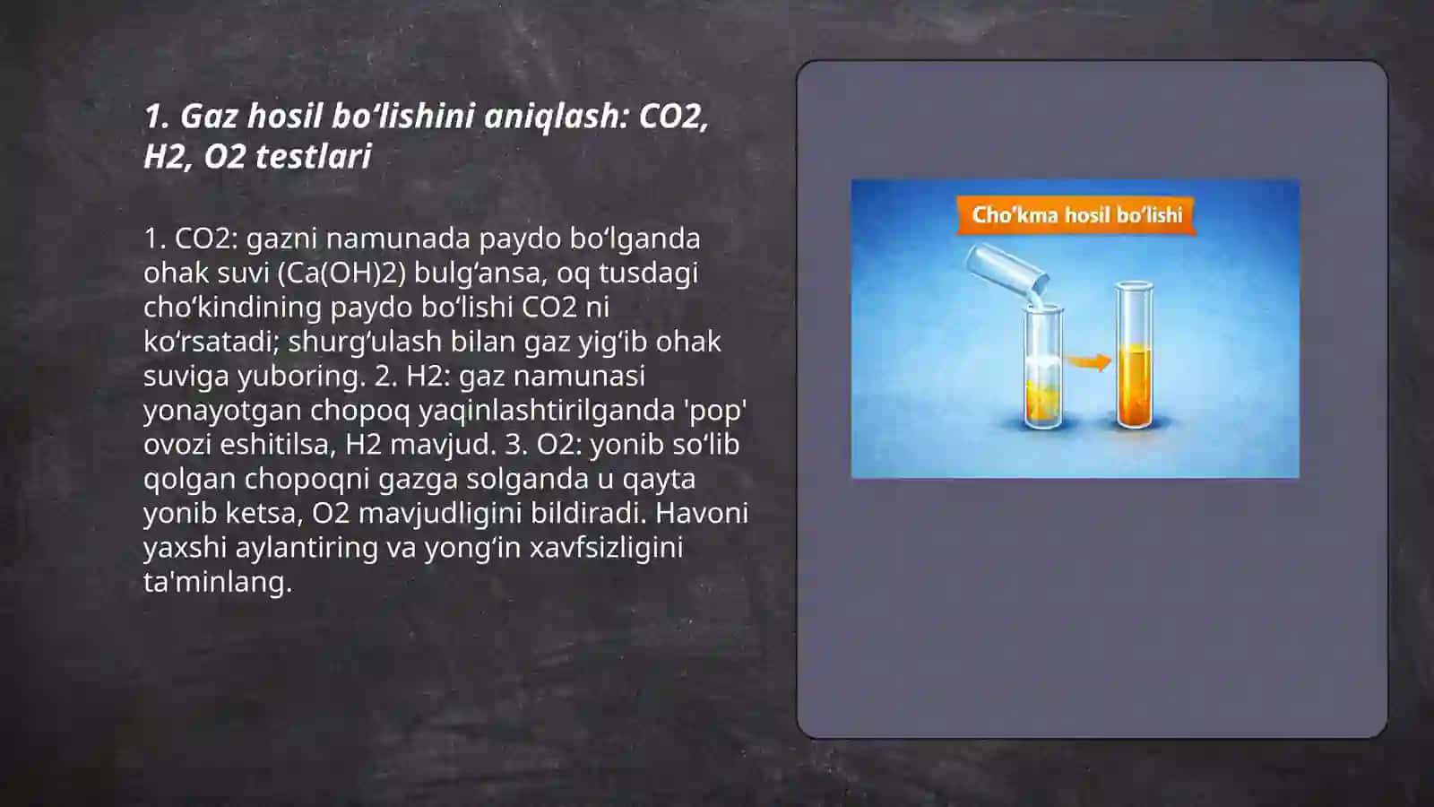 Uy Sharoitida kimyoviy reaksiyalarni aniqlash 3