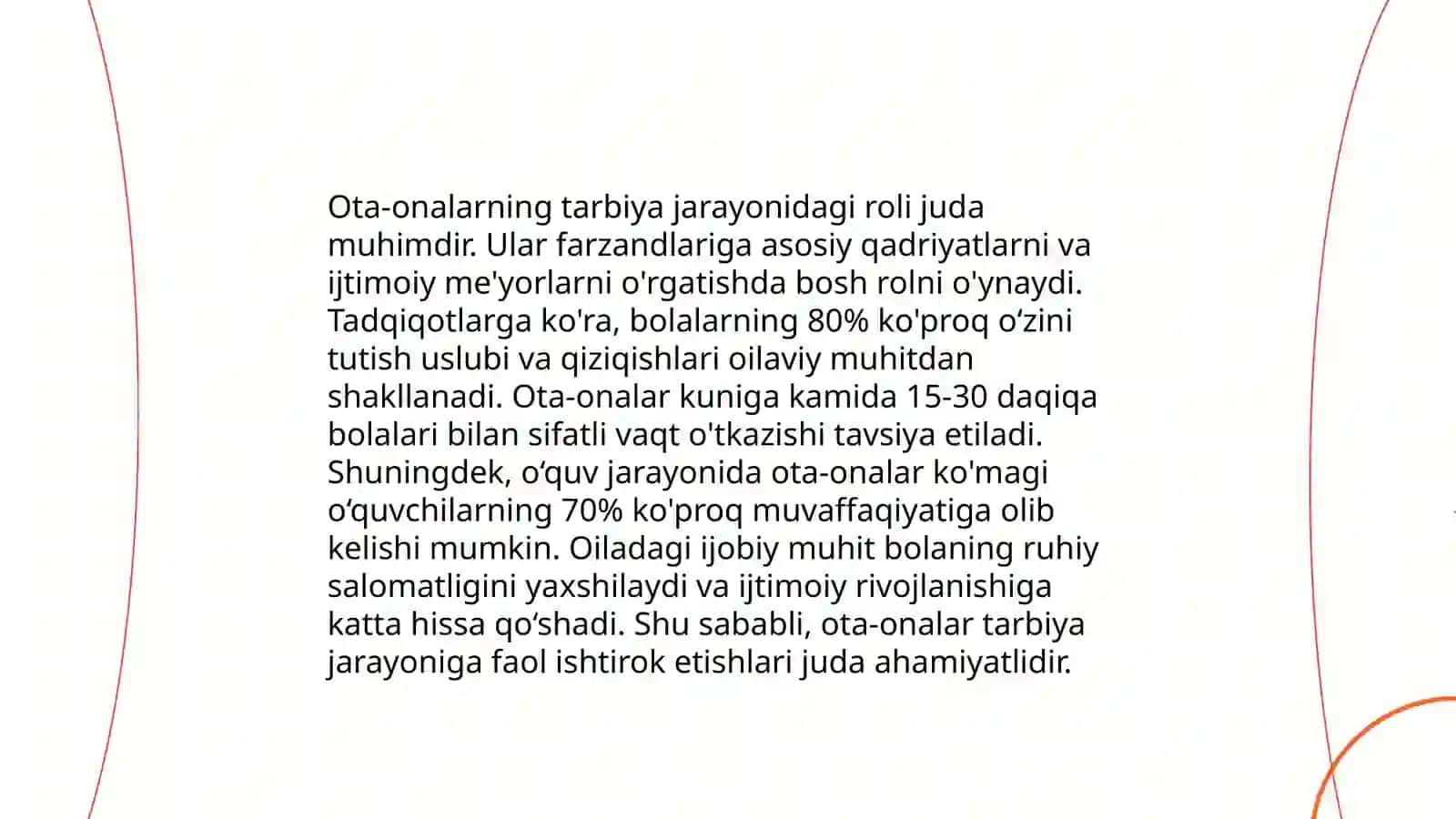 Tayanch-harakat apparati funktsiyalari buzilgan bolani tarbiyalashda Ota-onalarning roli 3