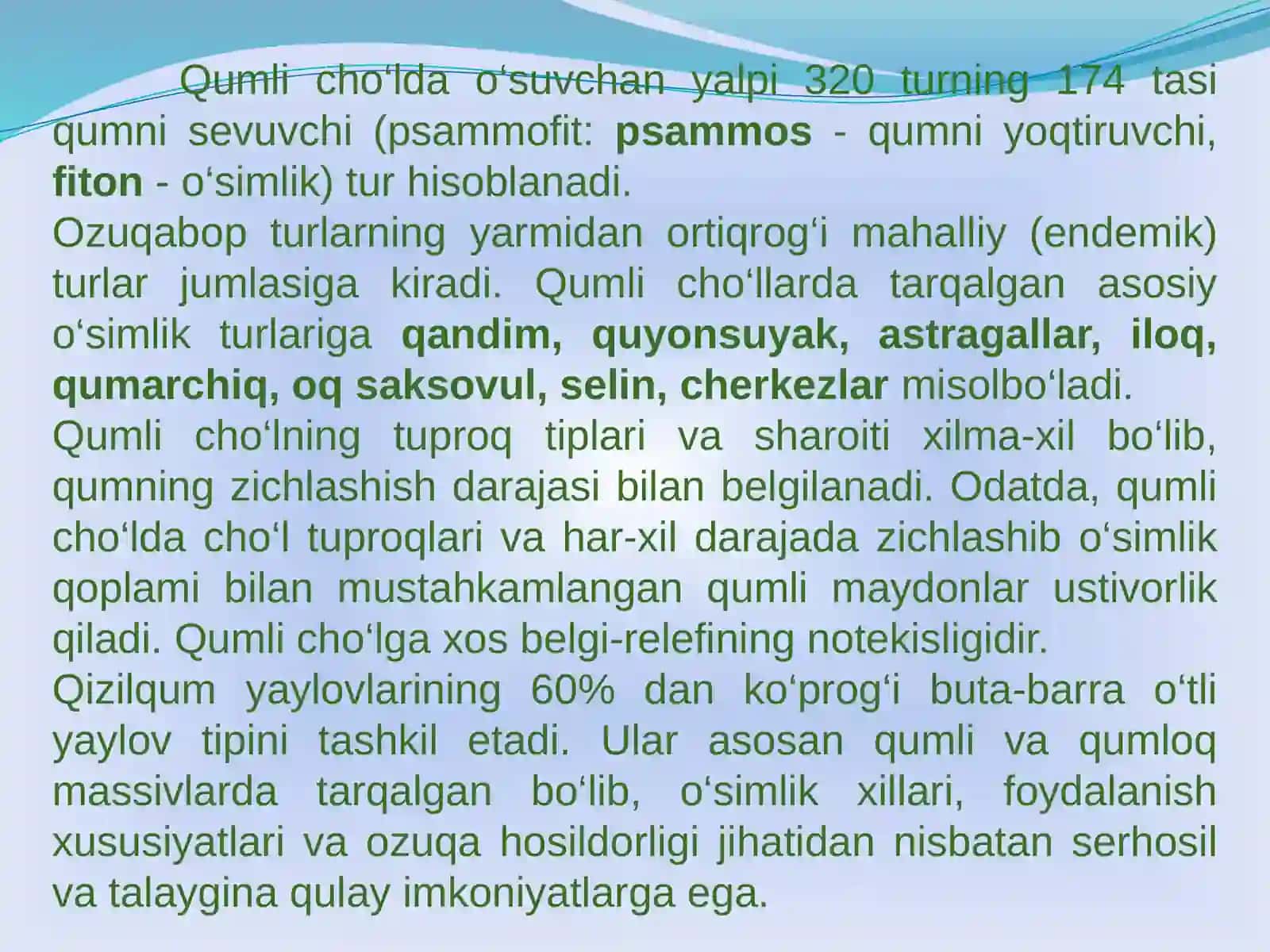 Cho‘l Zonasi Dorivor O‘simliklari 3