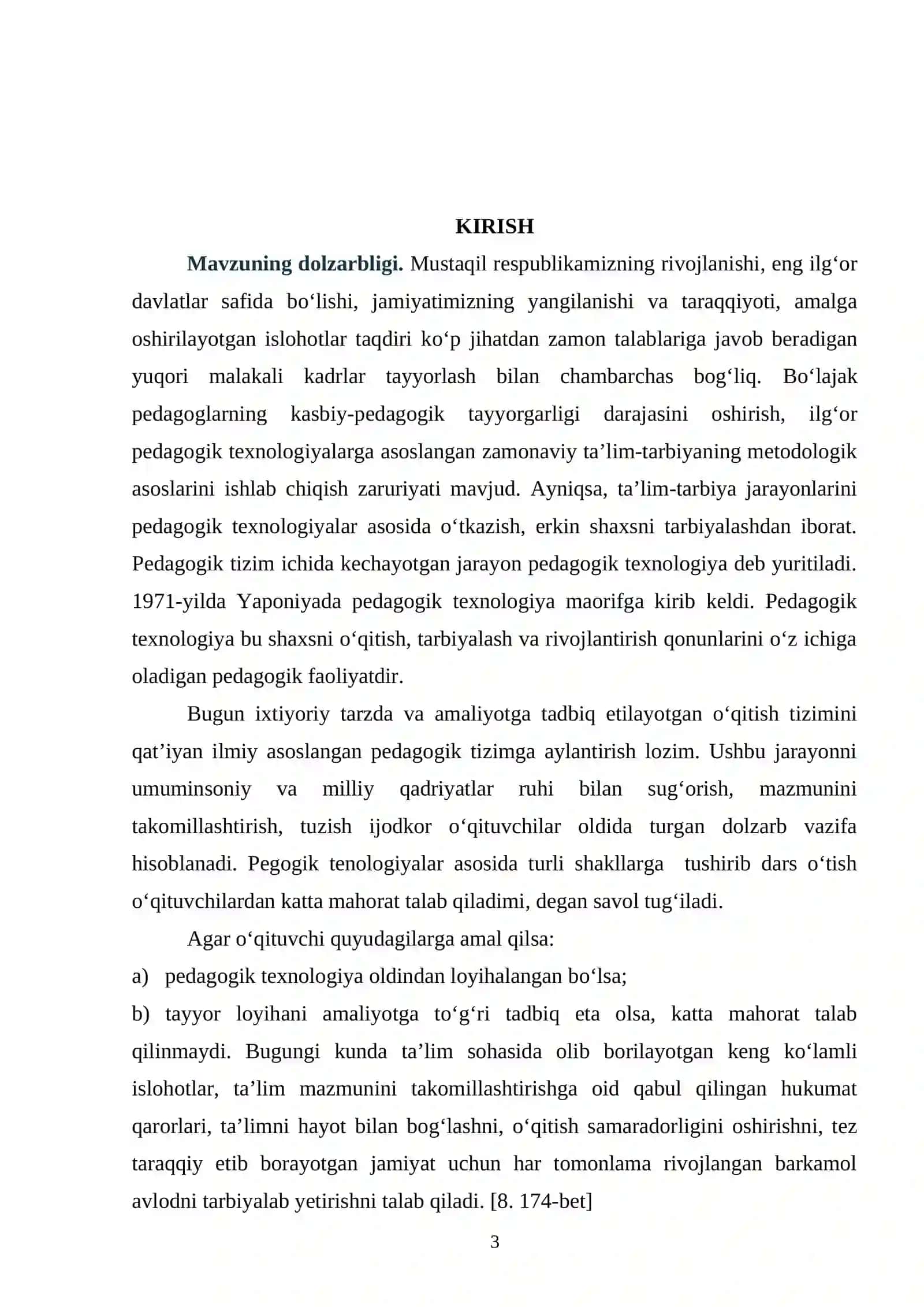 Ta’lim jarayoni yaxlit tizim sifatida, ta’lim tamoyillari 3