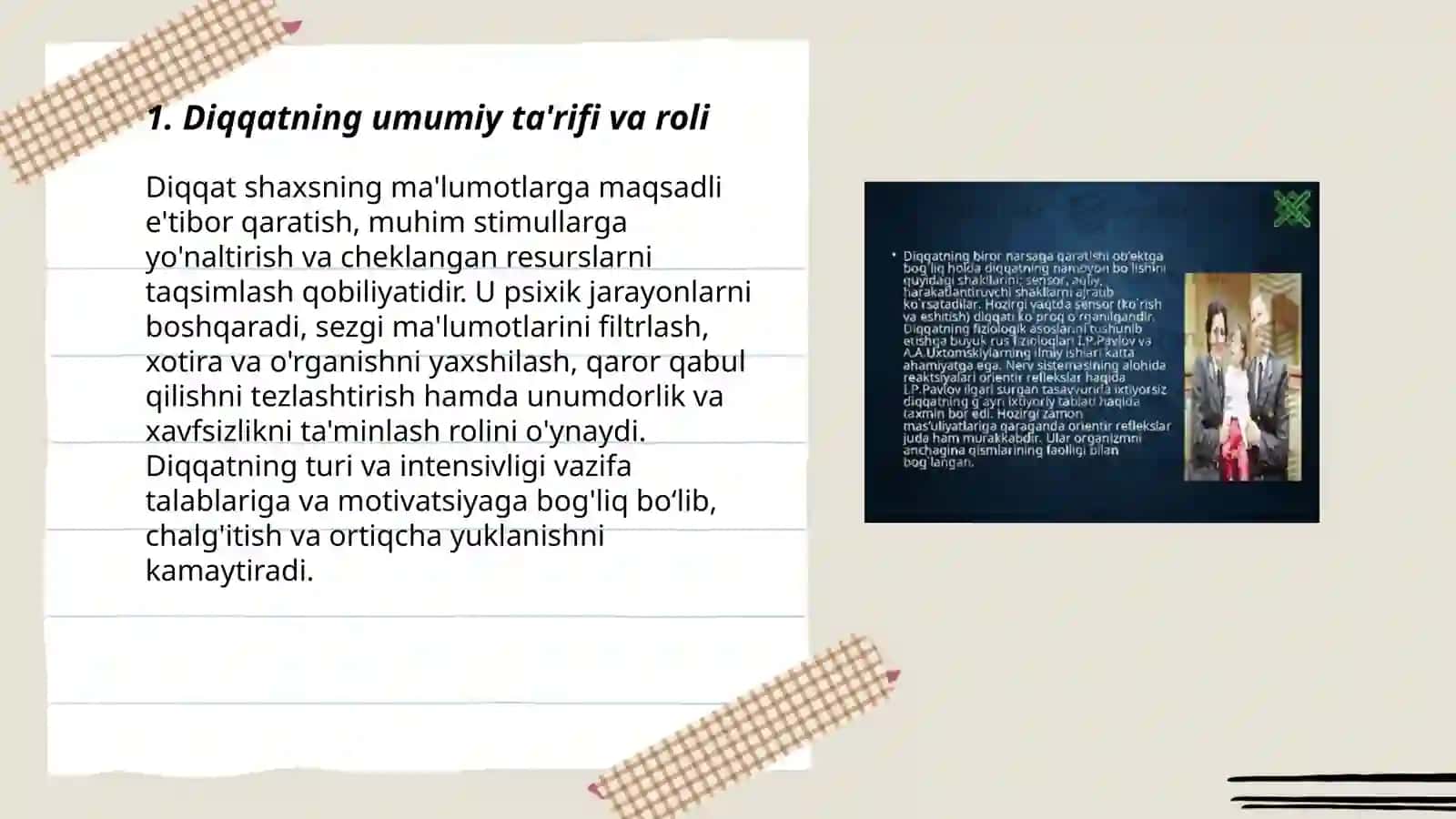 Diqqat va uning nomoyon boʻlish turlari 3