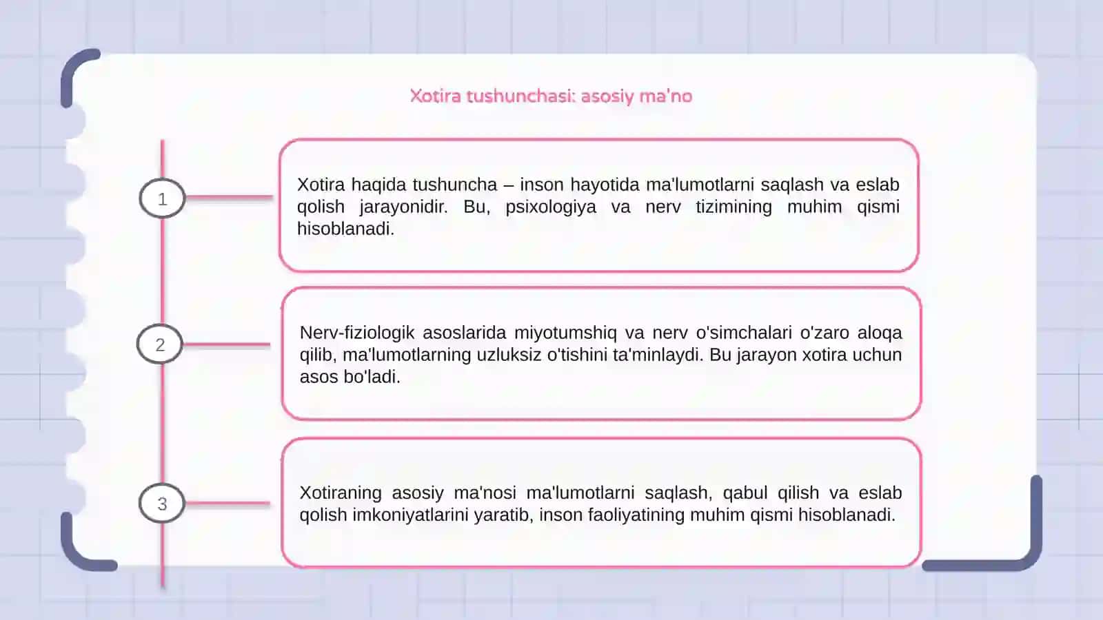 Xotira haqida tushuncha va uning nerv-fiziologik asosi 3