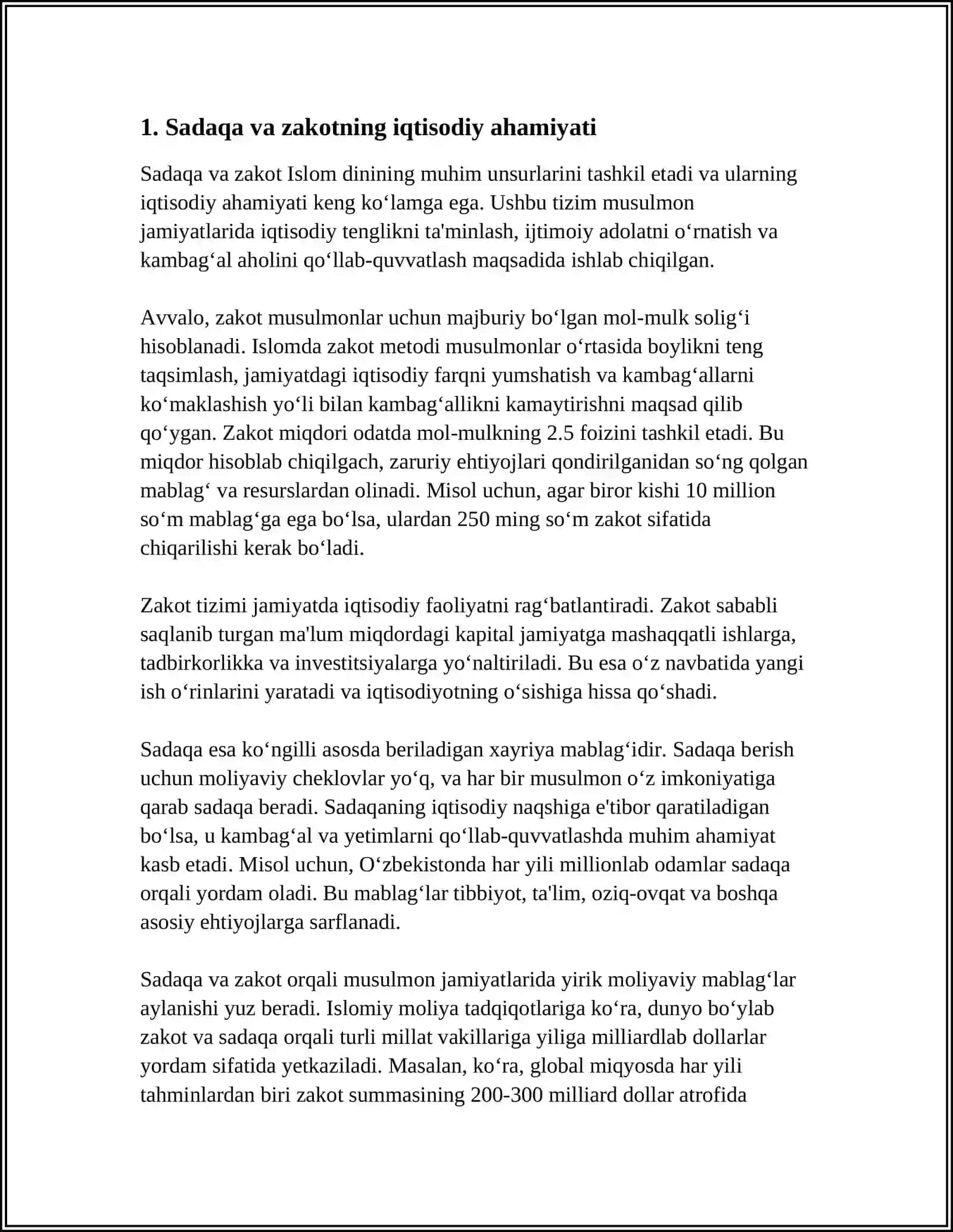 QURʼON VA HADISLARDA BERILGAN IJTIMOIY-IQTISODIY GʻOYALAR 3