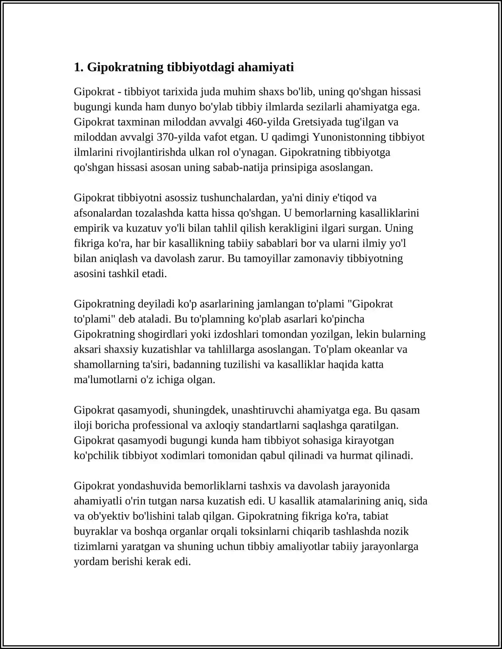 Tibbiyot Etikasining Rivojlanishida Gippokratning O'rni 3