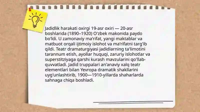 Yangi davr O'zbekiston teatri jadid dramaturgiyasining maydonga kelishi 3