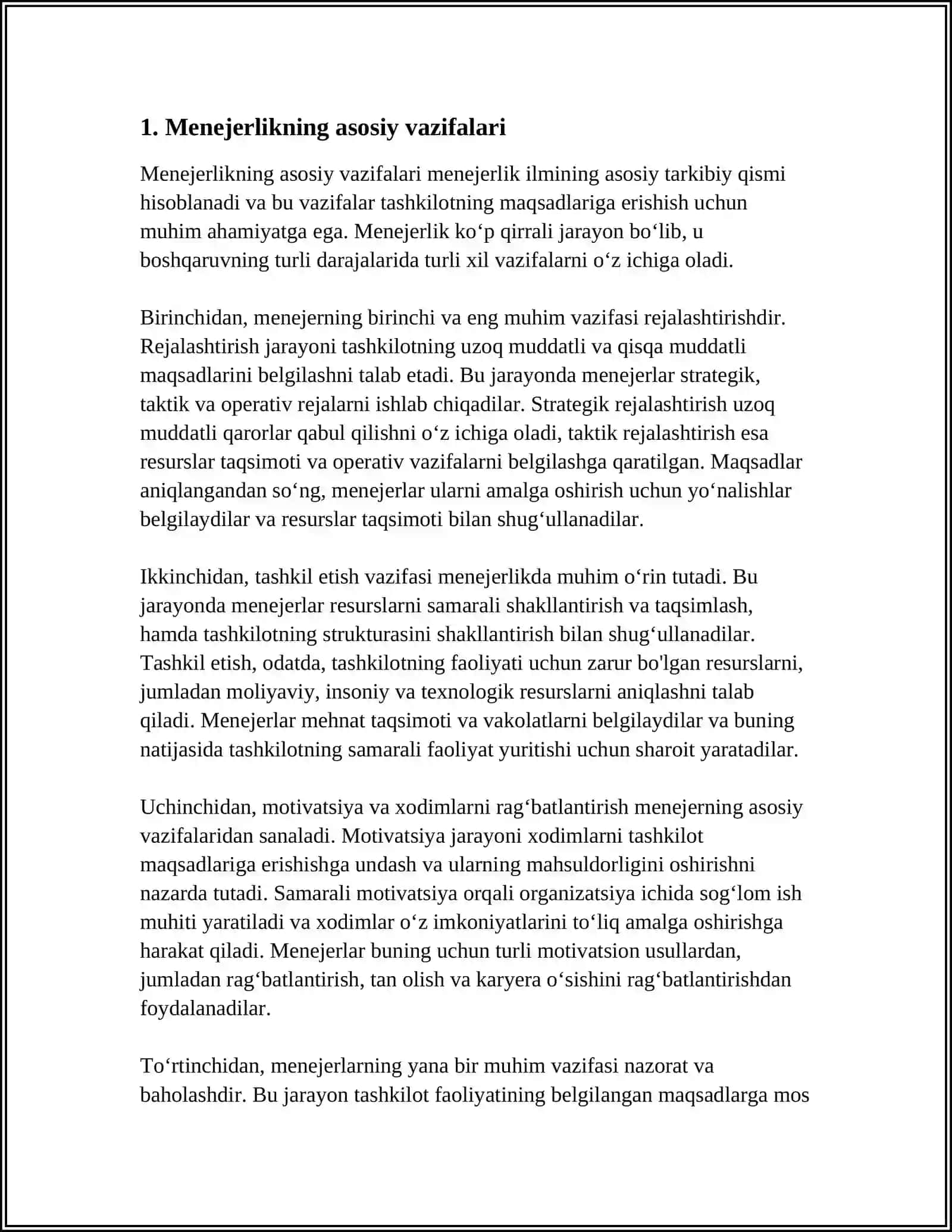 MENEJERLIK KASBI VA UNING HUSUSIYATLARI 3
