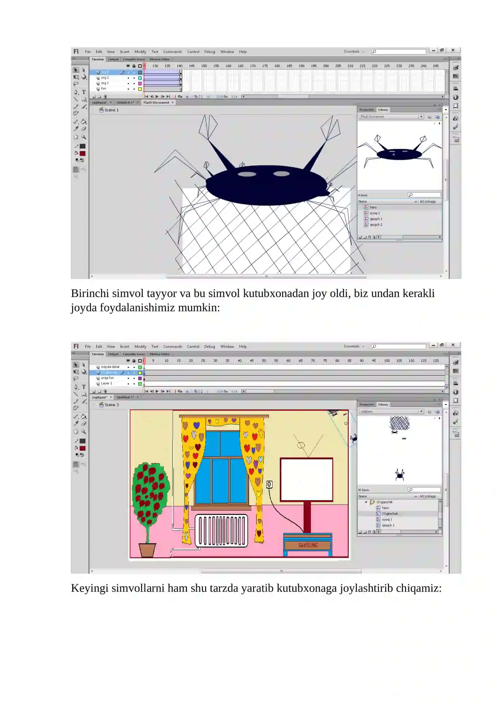 Amaliy ish 21: Adobe flash dasturida animatsion multfilm yaratish 3
