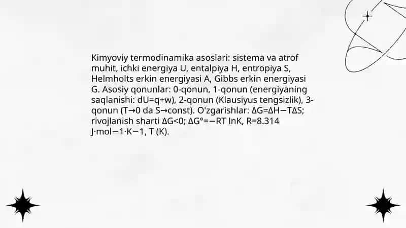 Kimyoviy termodinamika asoslari 3