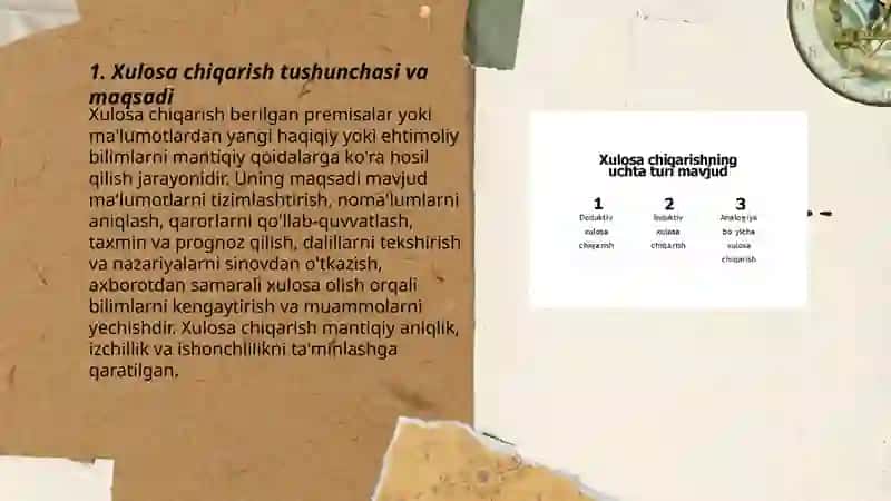 Xulosa chiqarishning umumiy mantiqiy tavsifi 3