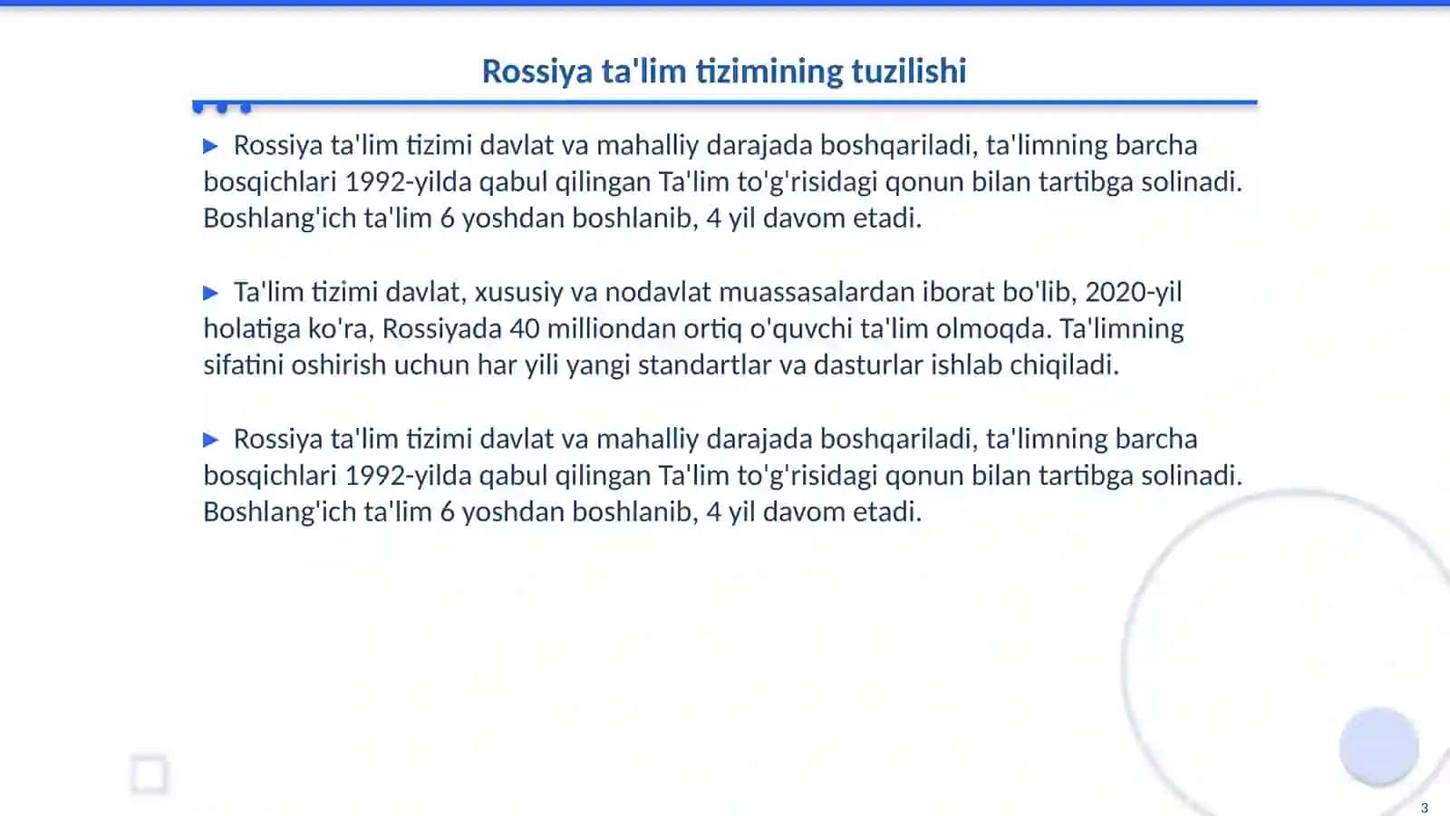 Rossiya federatsiyasida boshlangʻich ta’lim 3