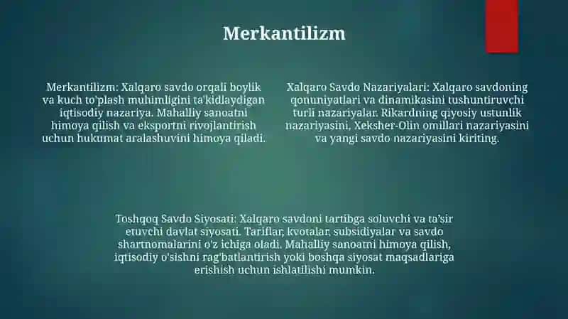 Xalqaro Savdo Nazariyalari 3