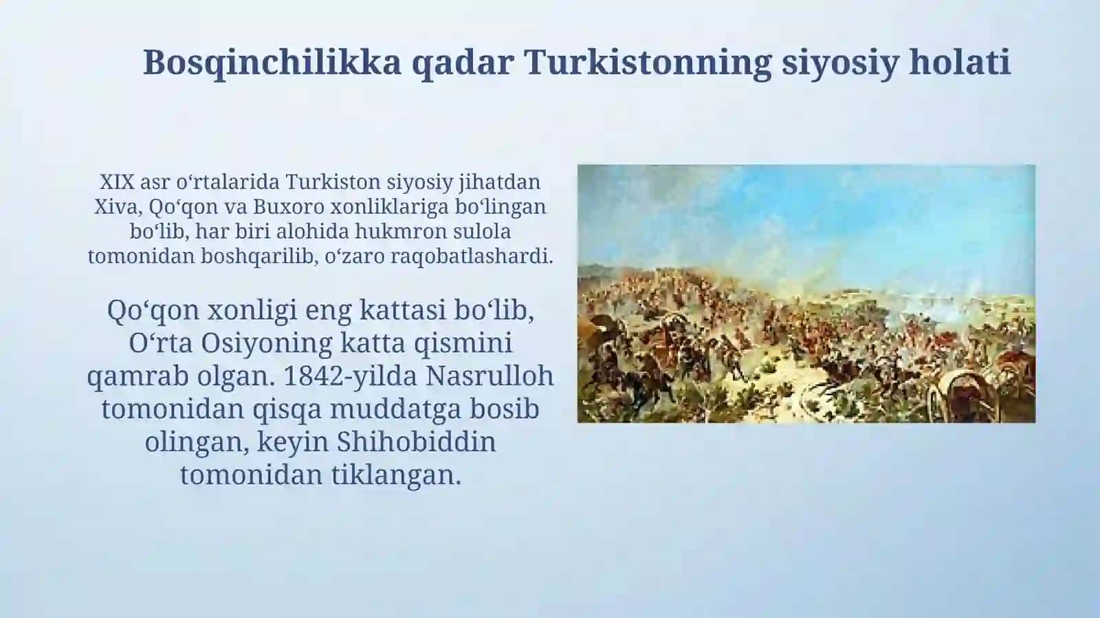 Rossiya imperiyasi tomonidan Turkiston oʻlkasining bosib olinishi 3