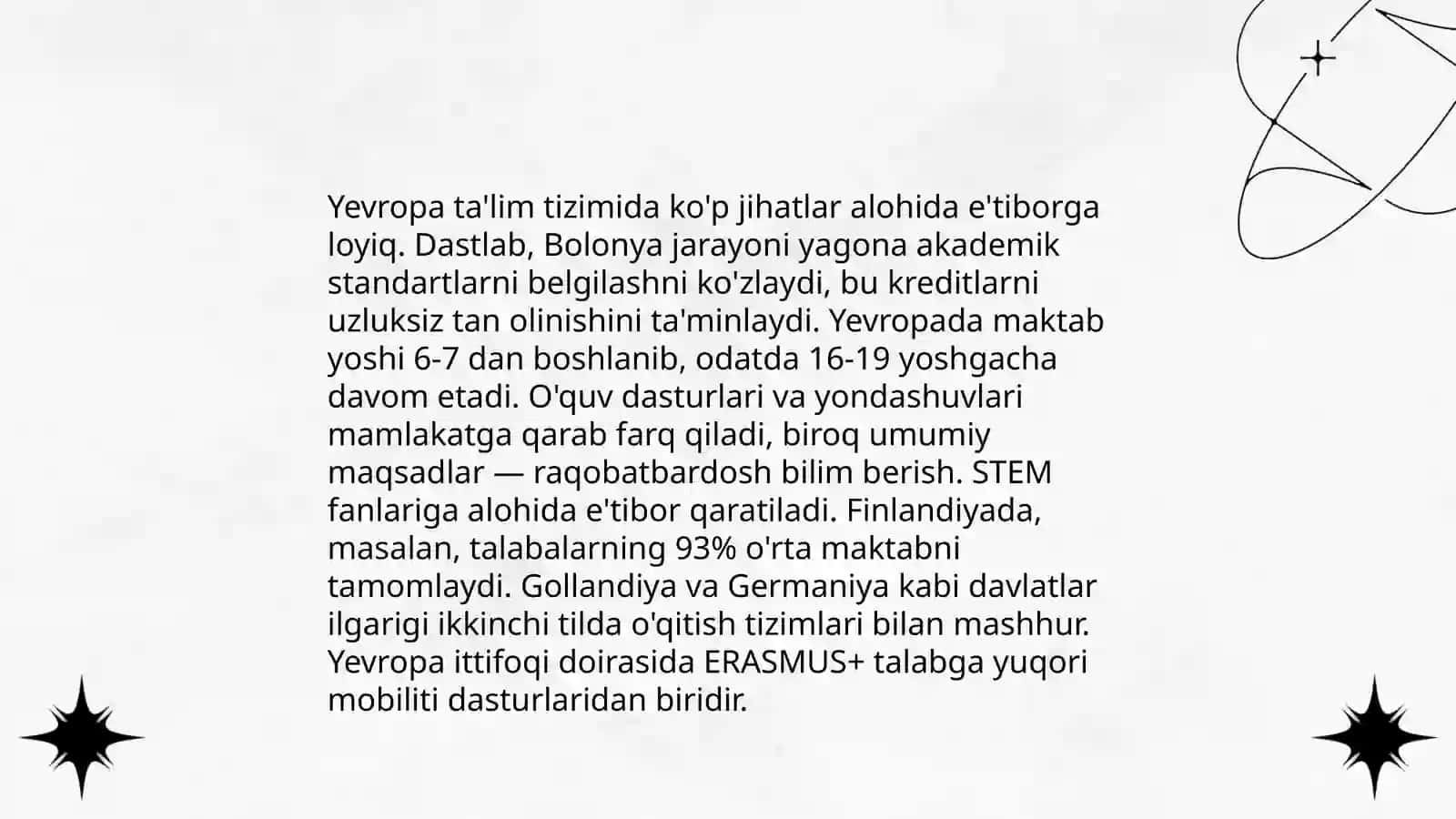 Yevropa ta'lim tizimi yondashuvlari 3