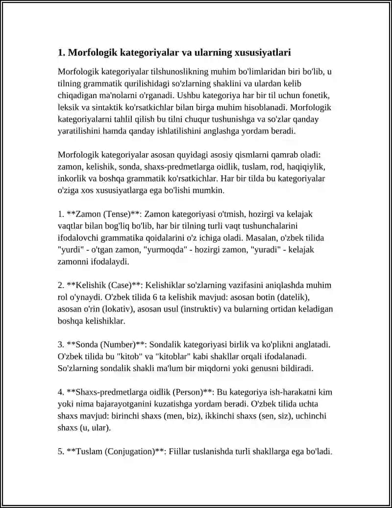 SIFAT: GRAMATIK KATEGORIYALAR.. MOSLASHGAN ANIQLOVCHI ISHTIROKIDA ANATOMIK TERMINLAR BOʻYICHA MASHQLAR 3