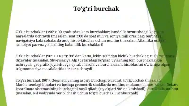 Burchaklar va ularning turlari 3