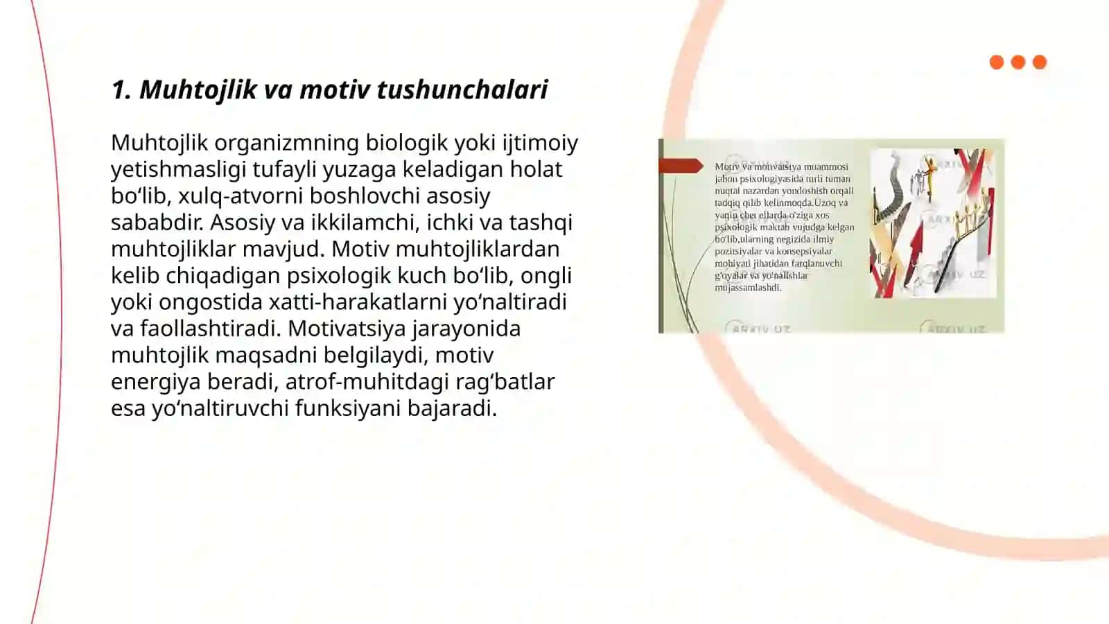 Muhtojlik motiv va motivatsiyalarni aniqlash 3