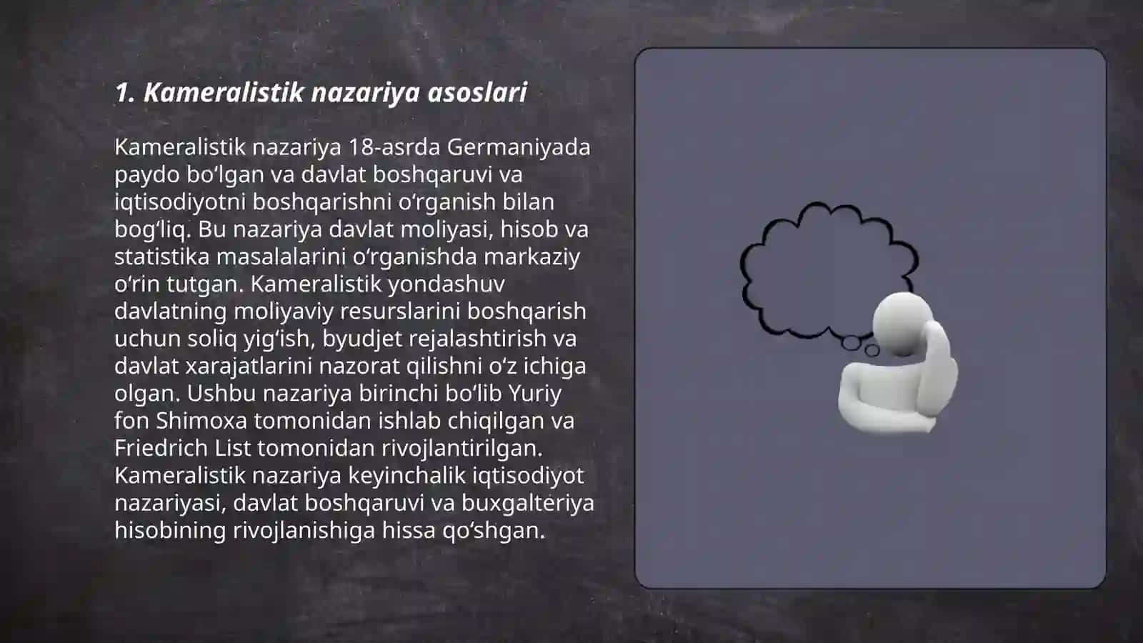 Kameralistik nazariya asoslari 3