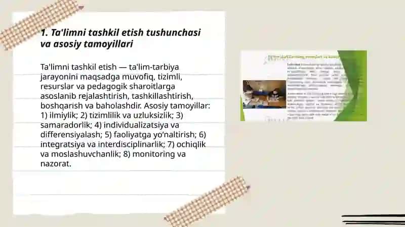 Ta'limni tashkil etish shakllari va turlari 3