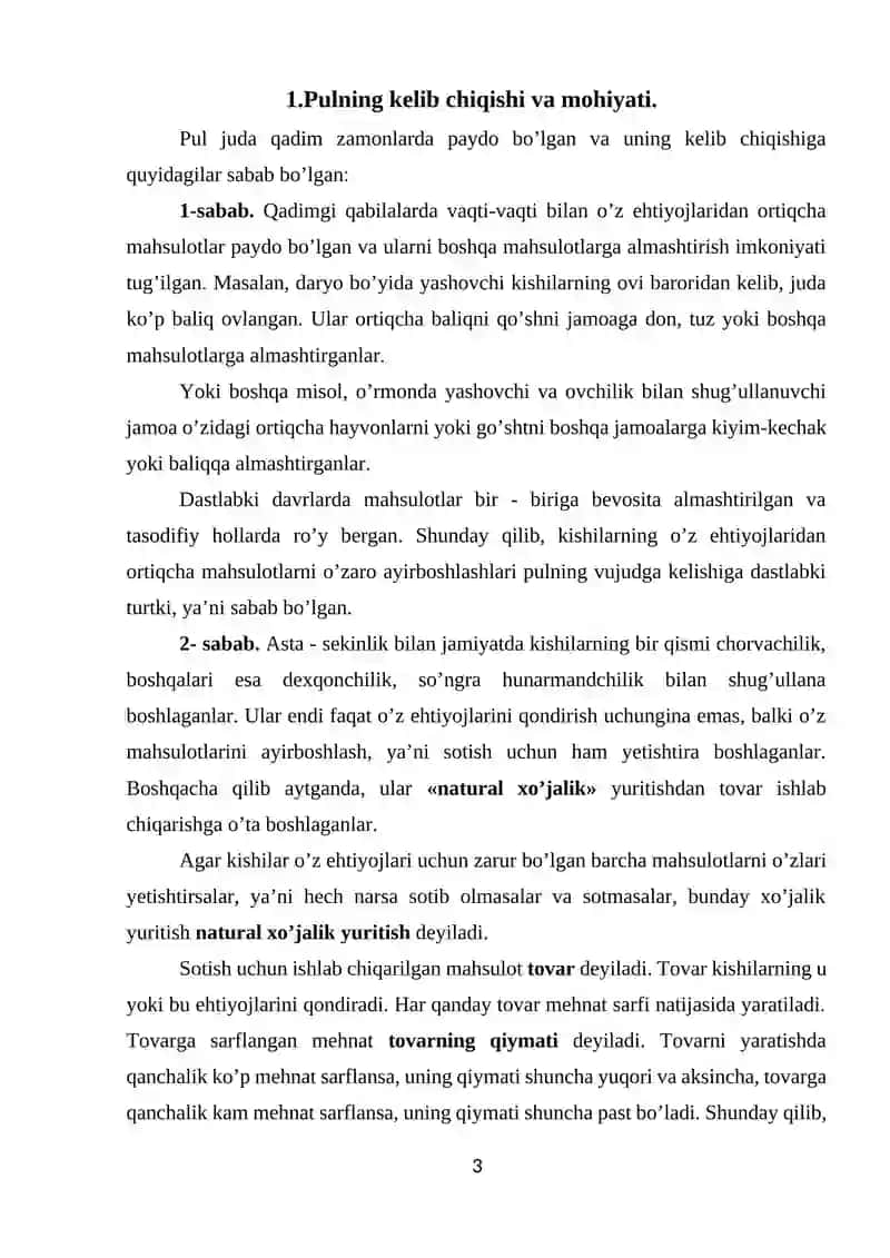 Pul tizimi evolyutsiyasi va uning turlari 3