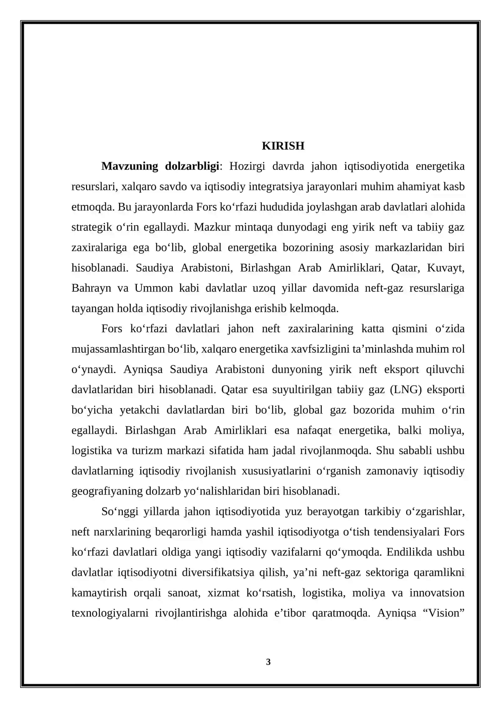 Fors ko‘rfazi mamlakatlarining iqtisodiy-geografik tavsifi 3