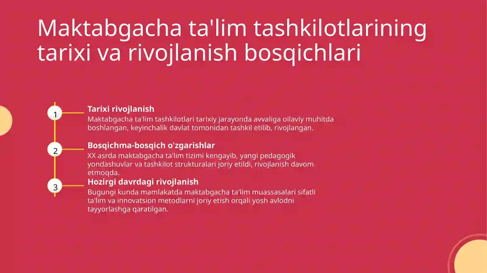 Maktabgacha ta'lim tashkilotini va ularni tashkil etish 3