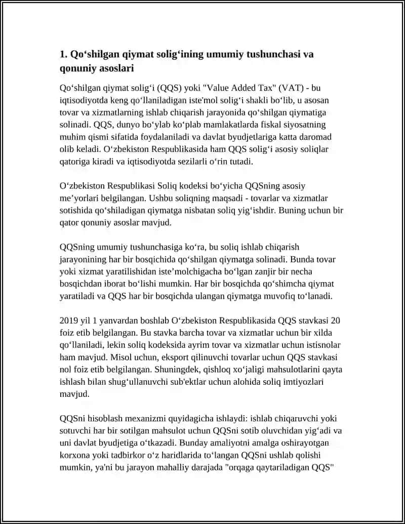 QO‘SHILGAN QIYMAT SOLIG‘INI HISOBLASH VA HISOB-KITOBLARNI TAQDIM ETISH JARAYONI 3