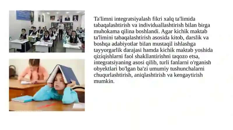 4-MAVZU:BOSHLANG'ICH SINF TEXNALOGIYA DARSLARIDA INTEGRATSIYALASHGAN TA'LIMDAN FOYDALANISHNING METODIK XUSUSIYATLARI 3